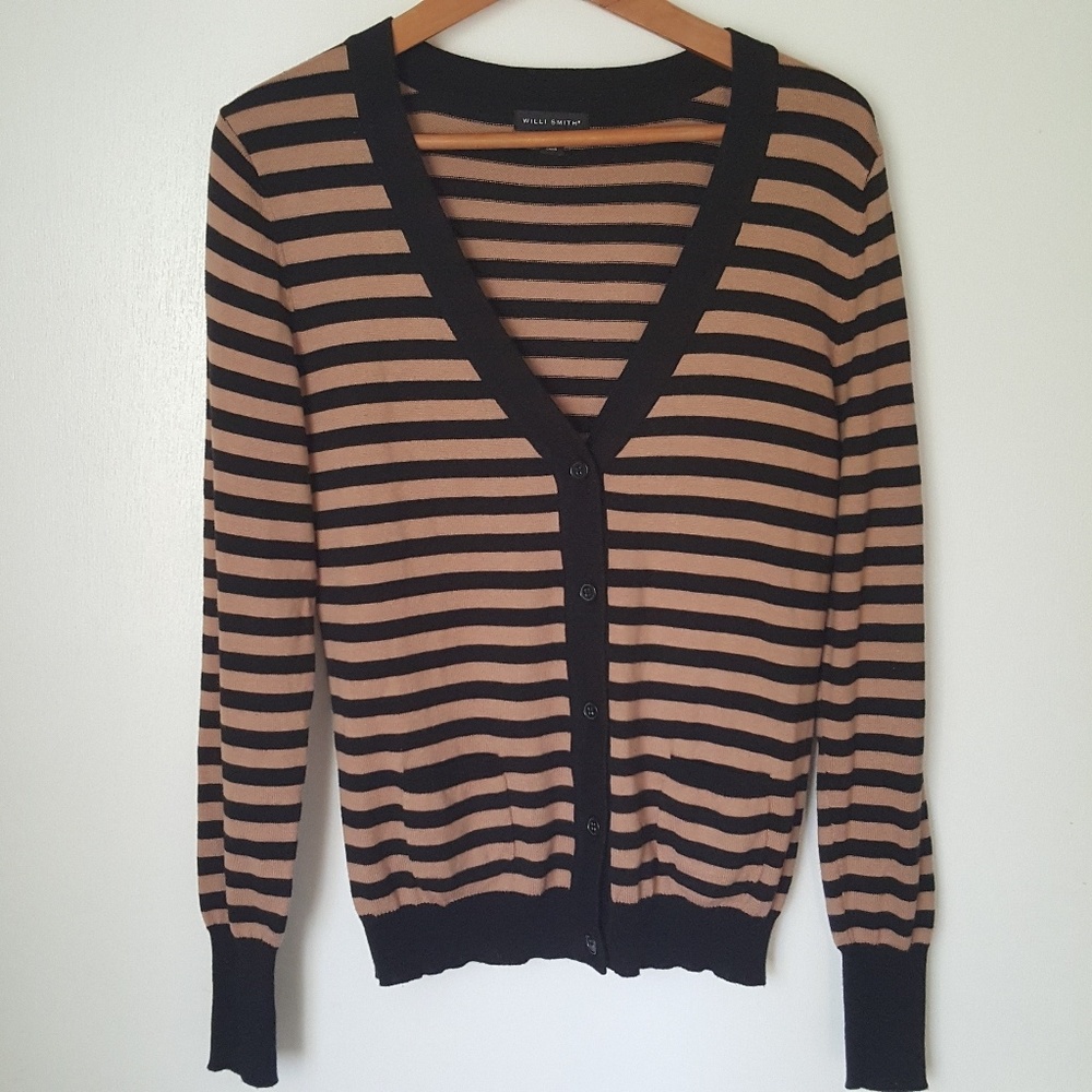 Willi Smith Striped Cardigan Sweater
